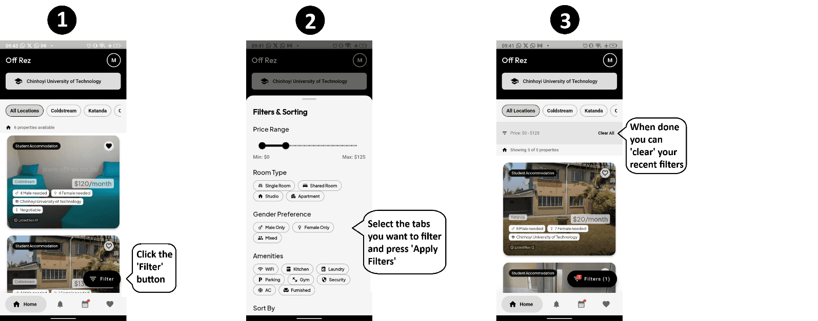 How to filter properties guide