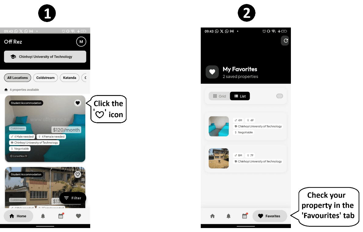 How to bookmark properties guide